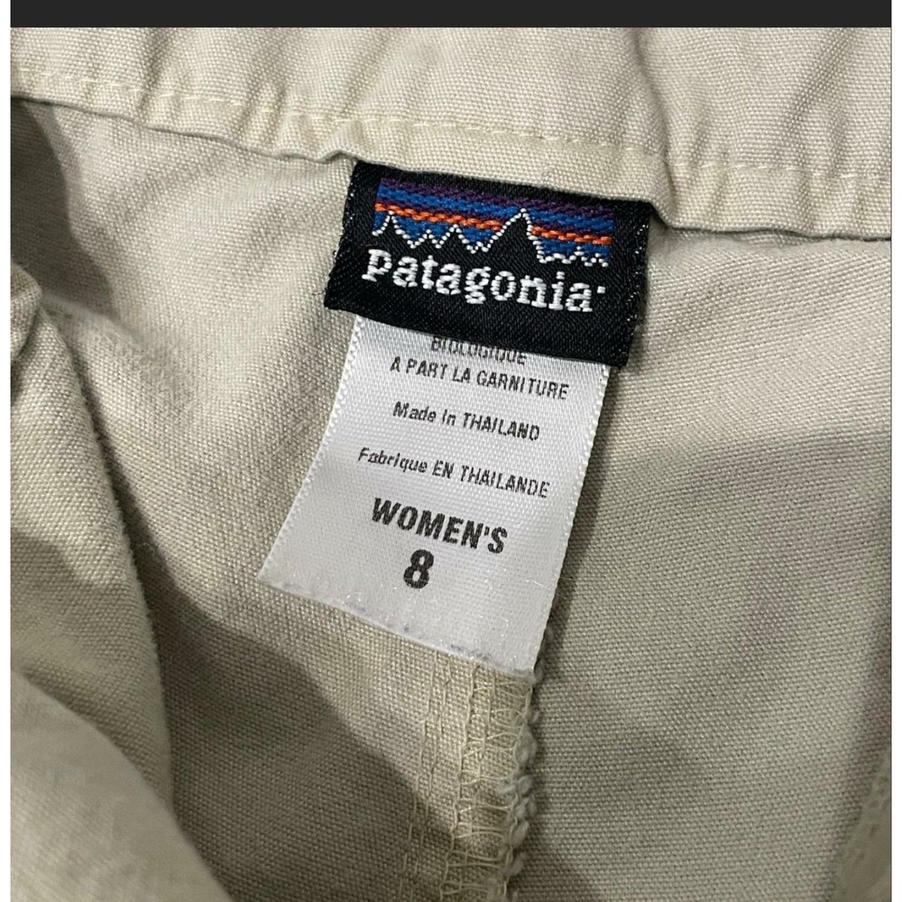 Patagonia Womens 8 Tan Khaki Organic Cotton Utility Hiking‎ Pants Straight Leg - Picture 4 of 7